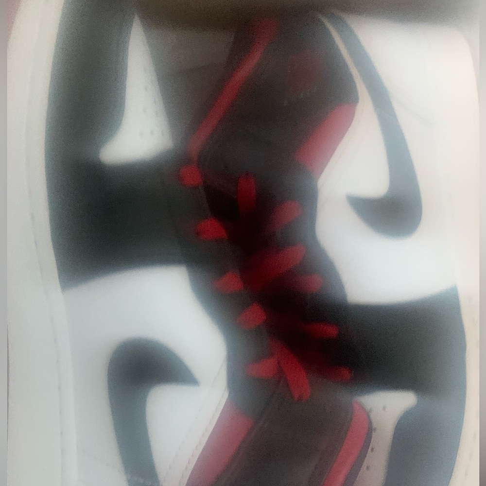 Jordan 12’s size:7 red white and black